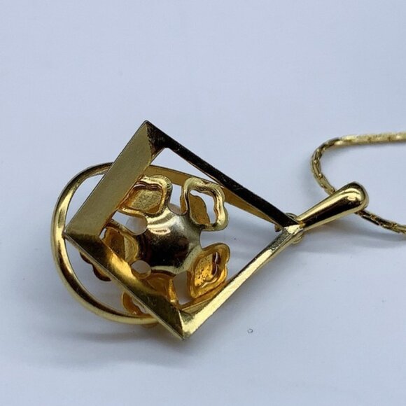 Genuine Akoya Pearl Gold Tone Pendant Necklace - Picture 3 of 7